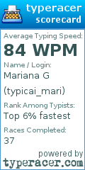 Scorecard for user typicai_mari