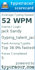 Scorecard for user typing_talent_jack