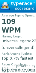 Scorecard for user universallegend