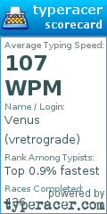 Scorecard for user vretrograde