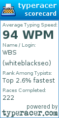 Scorecard for user whiteblackseo