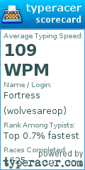 Scorecard for user wolvesareop