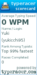 Scorecard for user yukicchi95