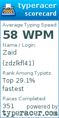 Scorecard for user zdzlkfl41