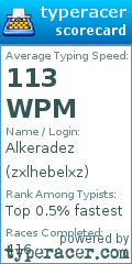 Scorecard for user zxlhebelxz